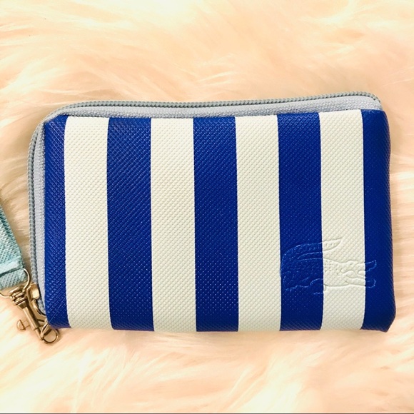 Lacoste Embossed Striped L-Zip Wristlet - Picture 2 of 7